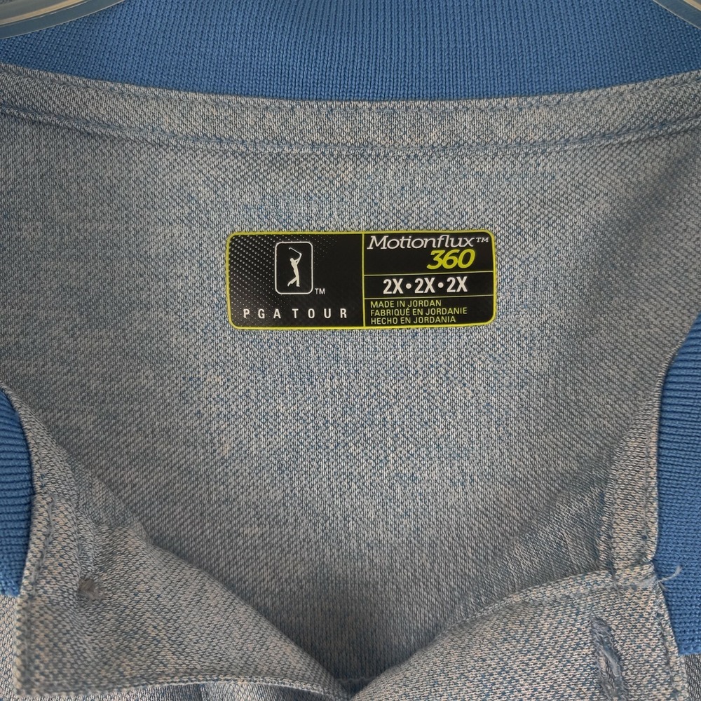 PGA Tour Mens 2XL Blue Polo Golf Rugby Casual Shirt XXL‎ - Picture 3 of 9
